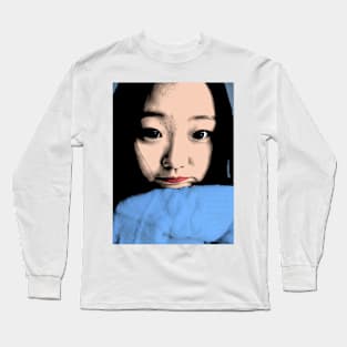 BEAUTIFUL FUNNY ASIAN GIRL POP ART COLOR Long Sleeve T-Shirt